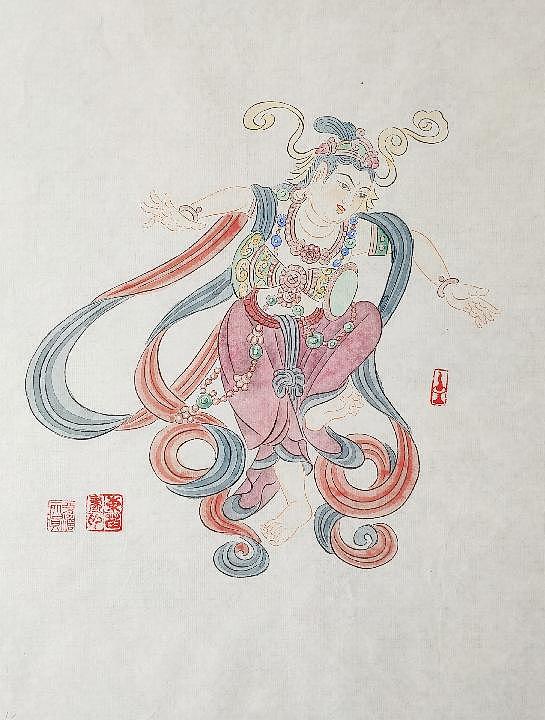 传承敦煌壁画，各大寺庙收藏，杨东苗 舞姿