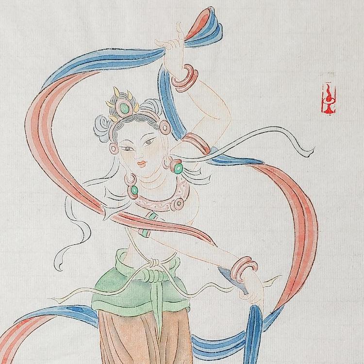 传承敦煌壁画，各大寺庙收藏，杨东苗 舞姿