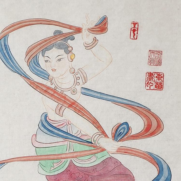 传承敦煌壁画，各大寺庙收藏，杨东苗 舞姿