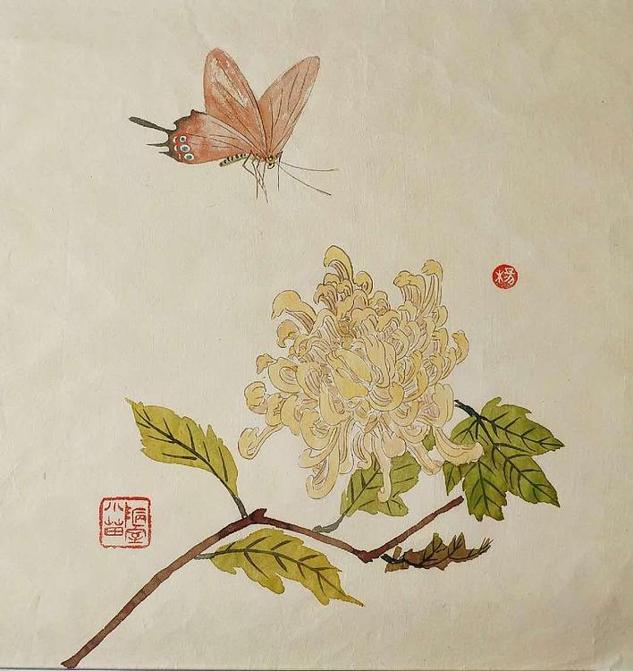 传承敦煌壁画，各大寺庙收藏，杨东苗 花鸟