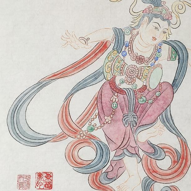 传承敦煌壁画，各大寺庙收藏，杨东苗 舞姿
