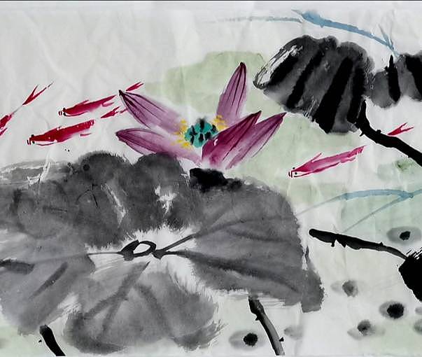 广东青年美协理事陈杰横幅花鸟作品