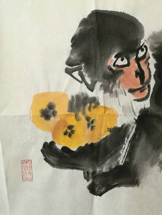 中国美术家赵钲画芦桔即是枇杷，如金得财