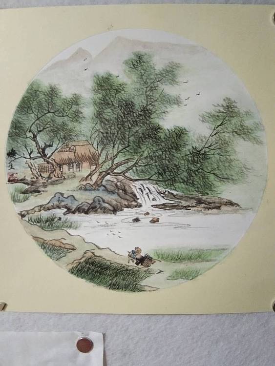 青年书画家 七汐 春秋山水两幅打包