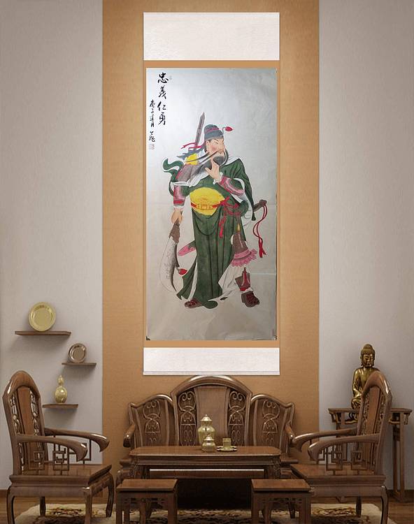 李亦非 中国工笔画学会会员  西安美院硕士   美协会员  工笔关公《忠义仁勇》