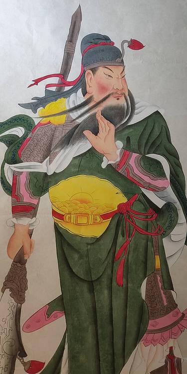 李亦非 中国工笔画学会会员  西安美院硕士   美协会员  工笔关公《忠义仁勇》