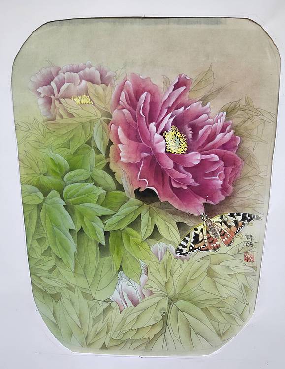 雪中寒蕊 山东省当代工笔画院画家韩蕊工笔牡丹图