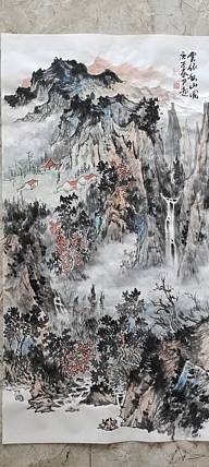 内蒙古包头市书画家双协会员 尹越 云依秋山图