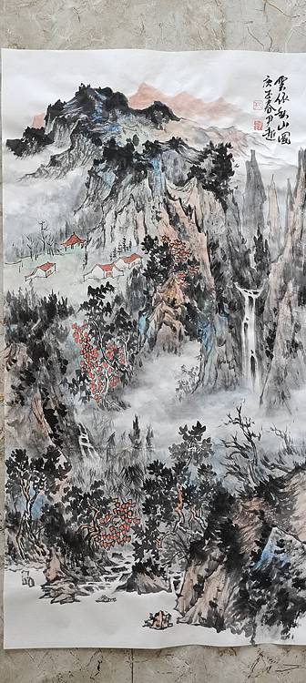 内蒙古包头市书画家双协会员 尹越 云依秋山图