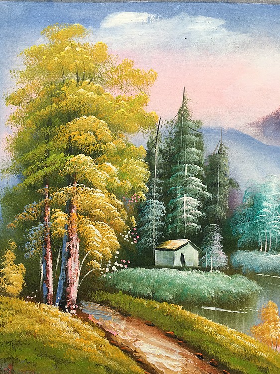 黄明灯手绘油画作品《清新淡雅》