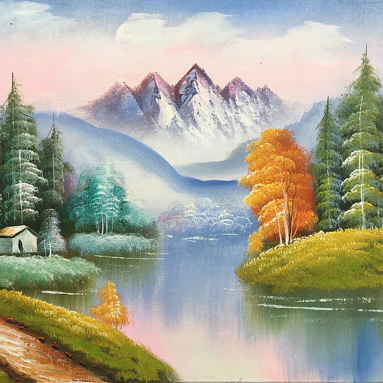 黄明灯手绘油画作品《清新淡雅》