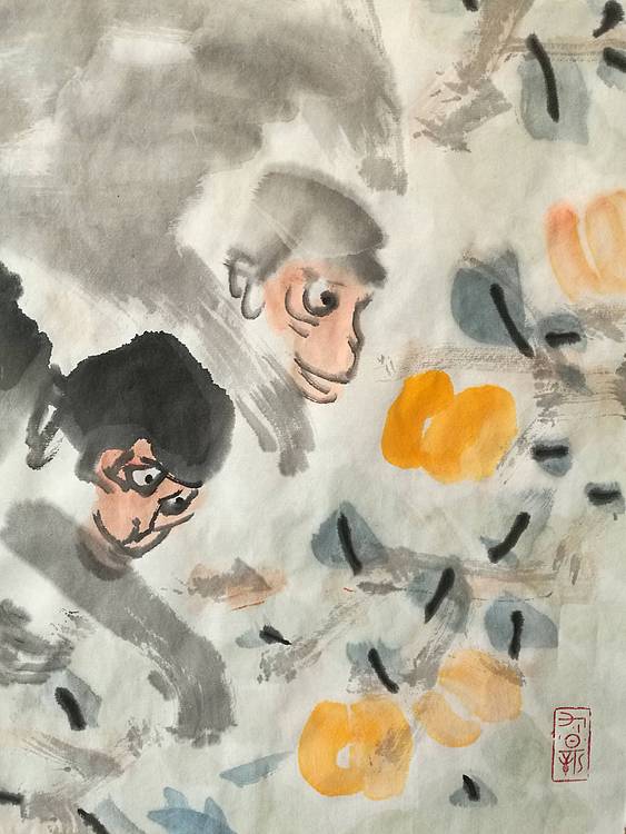 赵钲 中国美术家赵钲画平安幸福，杏幸相谐音