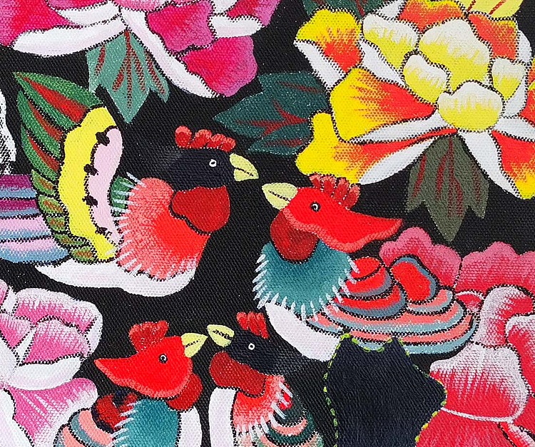 丙烯画《富贵》