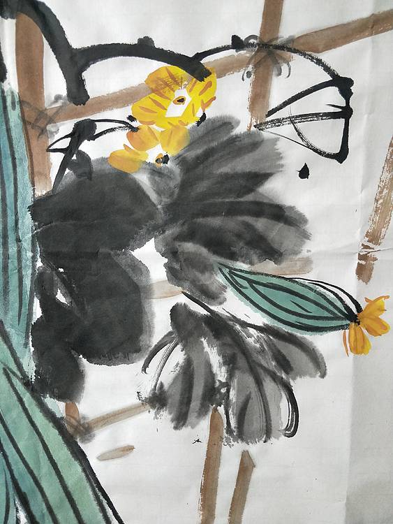 王建鑫 丝瓜图，秋硕。