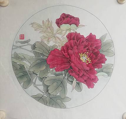 刘红丽 墨洒金  工笔牡丹