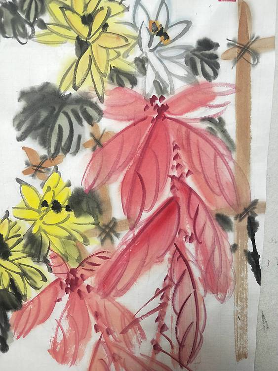 王建鑫 秋菊图，丰艳。