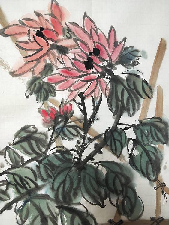 王建鑫 菊花图，秋趣。