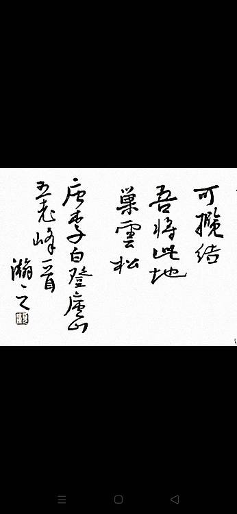 大安市书法家协会常务主席 画圣吴道子艺术馆名誉馆员 顾瀚之 《李白-登五老峰诗》