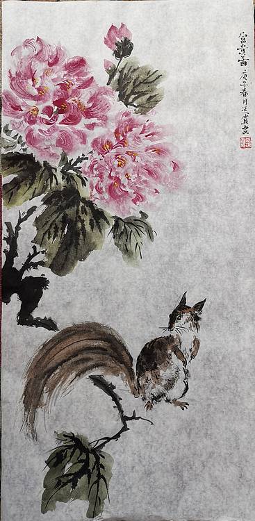 桐羽 富贵图
