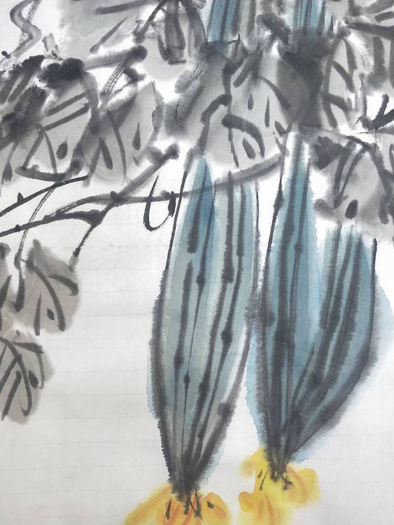 王建鑫 丝瓜图，秋。