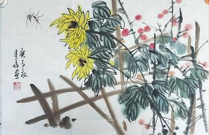 王建鑫 秋菊图，秋趣。