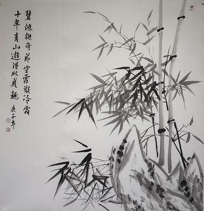 河北省美术家协会会员 张宏军 蒲华笔意手绘竹子