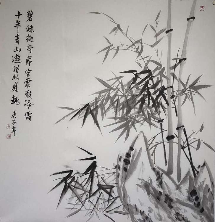 河北省美术家协会会员 张宏军 蒲华笔意手绘竹子