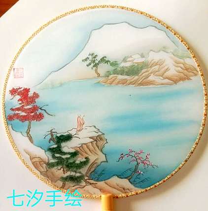 青年书画家 七汐 手绘禅意团扇