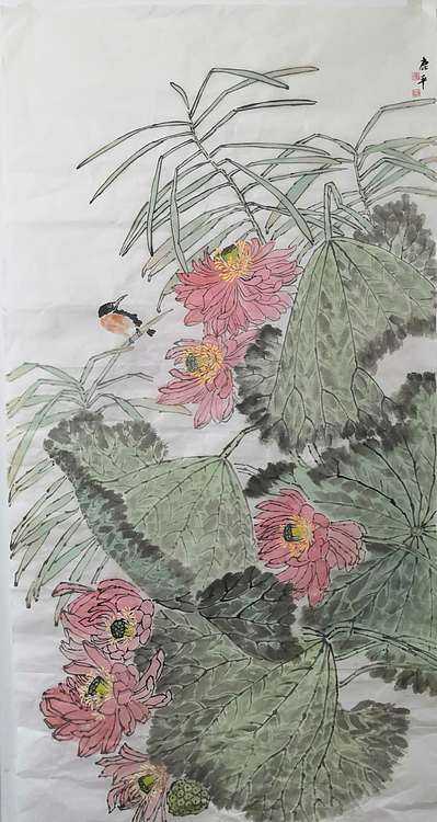 鹿平 省美协会员鹿平花鸟