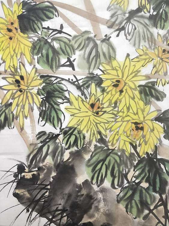 王建鑫 菊花图，秋韵。