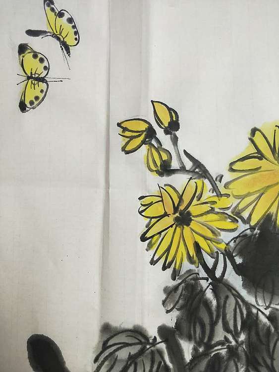 王建鑫 菊花图，秋色。