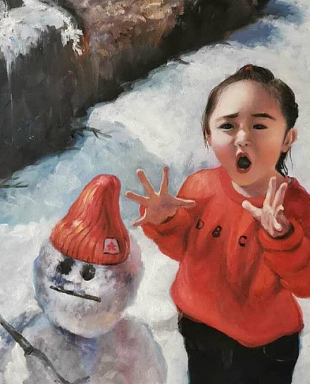 唐卡 油画家 孙福昌《童趣》