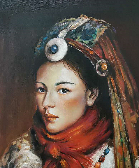 唐卡 油画家 孙福昌 《央金》