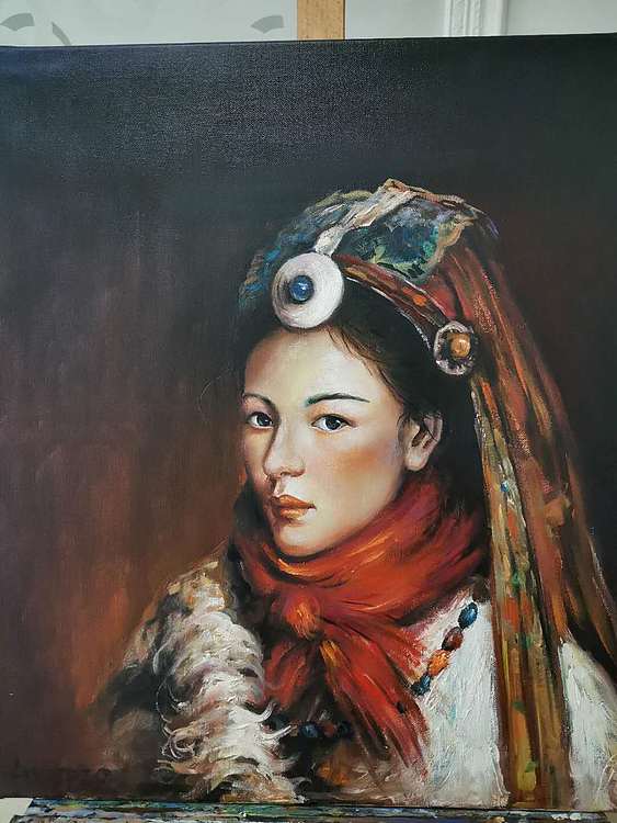 唐卡 油画家 孙福昌 《央金》