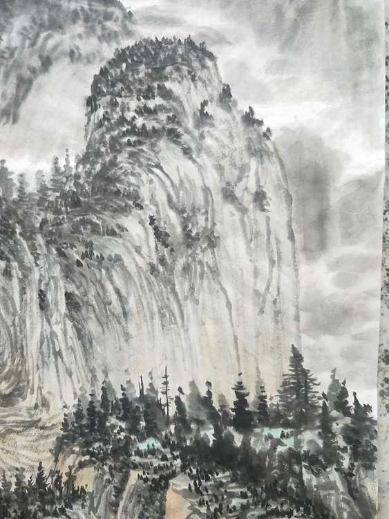 周尚造 山居幽溪听泉声