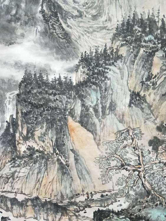周尚造 山居幽溪听泉声