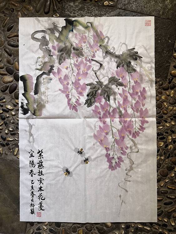 郝颖 紫藤挂云木