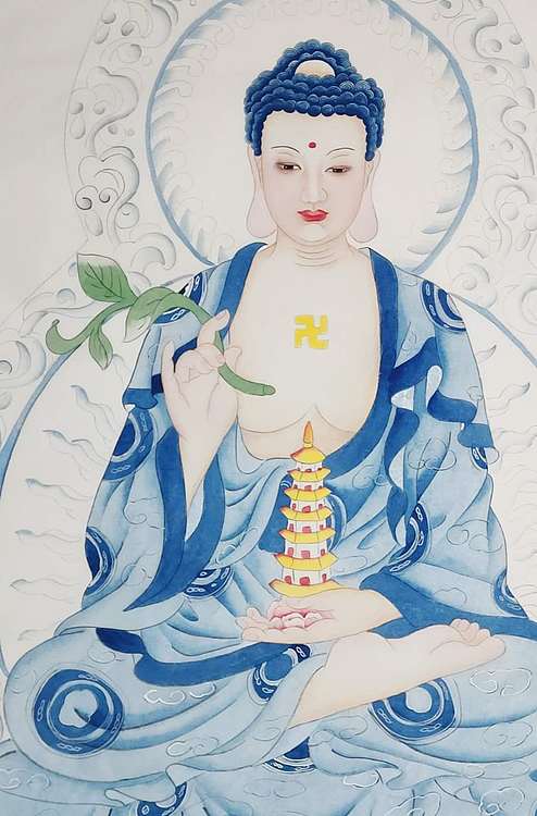 李亦非 中国工笔画学会会员 西安美院硕士 精品佛教绘画《如来宝相》