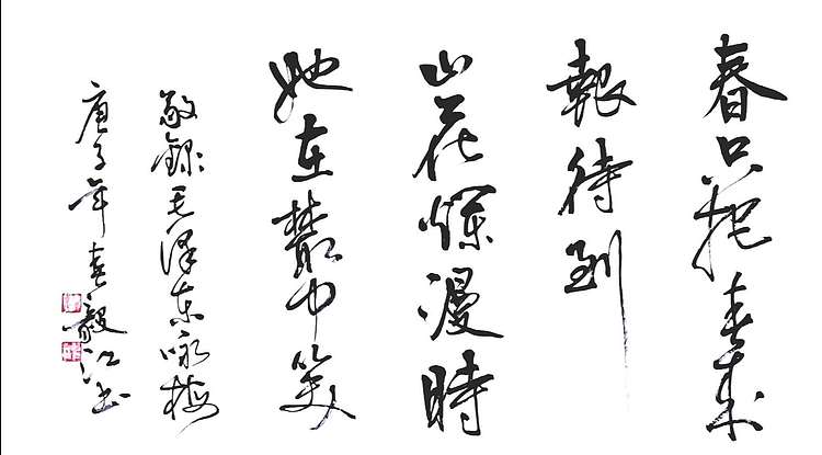 当代著名书画家 醉墨 朱毅江书法作品《毛泽东·咏梅》