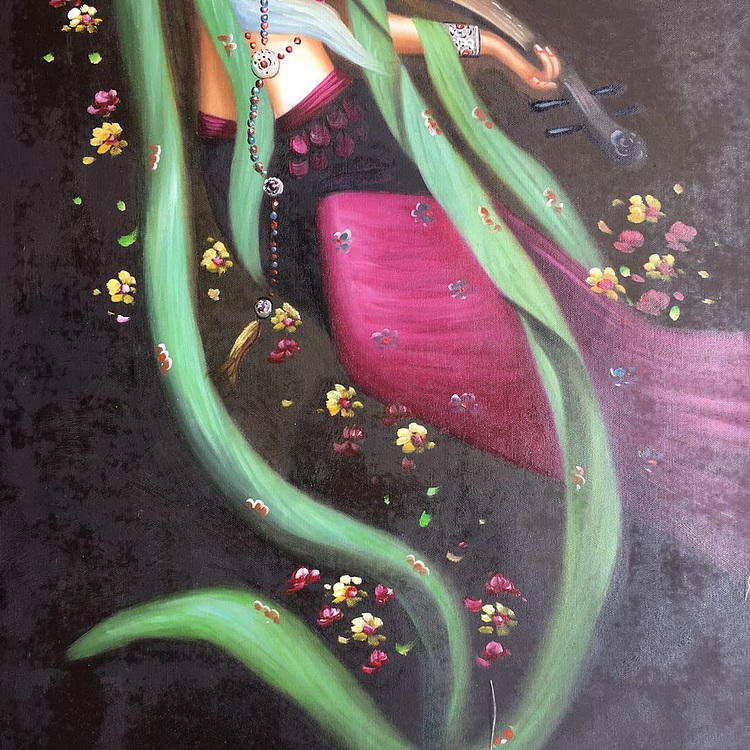 张嘉應手绘油画作品《音韵》