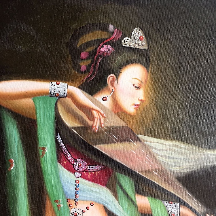 张嘉應手绘油画作品《音韵》