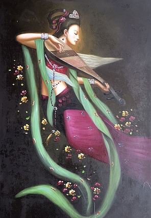 张嘉應手绘油画作品《音韵》