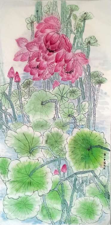 清雅芬芳 红荷祥瑞
