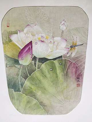 雪中寒蕊 山东省当代工笔画院画家韩蕊工笔荷花图