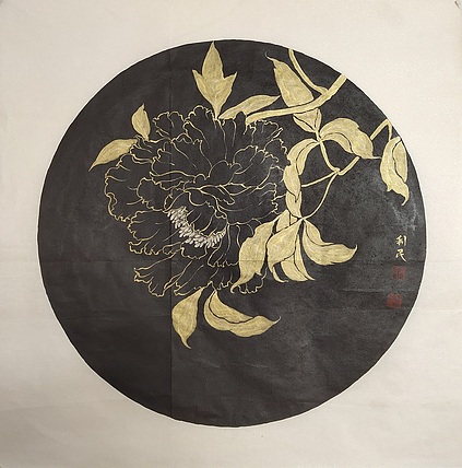 青年画家 安利民  黑金牡丹