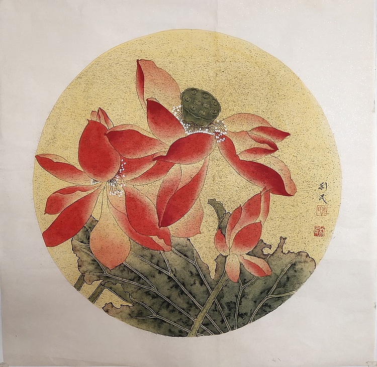 青年画家 安利民  红荷