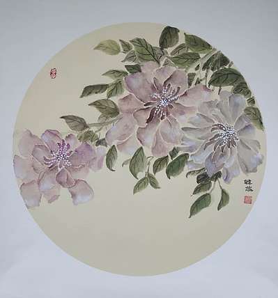 雪中寒蕊 山东省当代工笔画院画家韩蕊没骨花卉