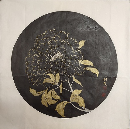 青年画家 安利民  黑金牡丹