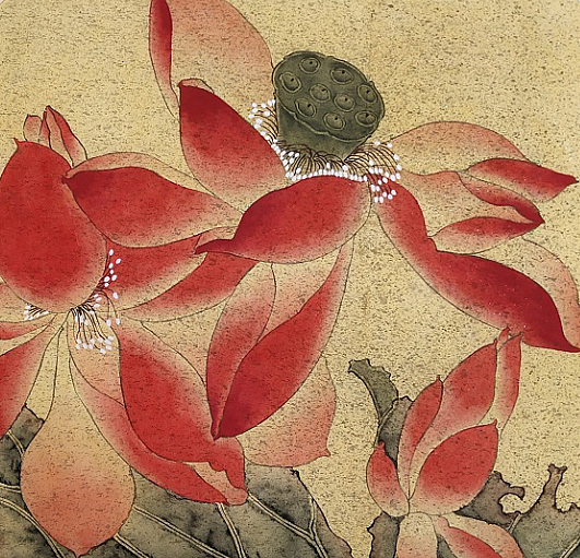 青年画家 安利民  红荷