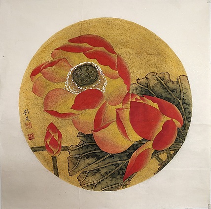 青年画家 安利民  红荷